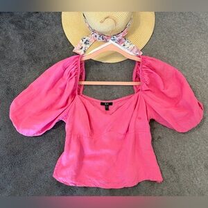 Pink Puff Sleeve Top